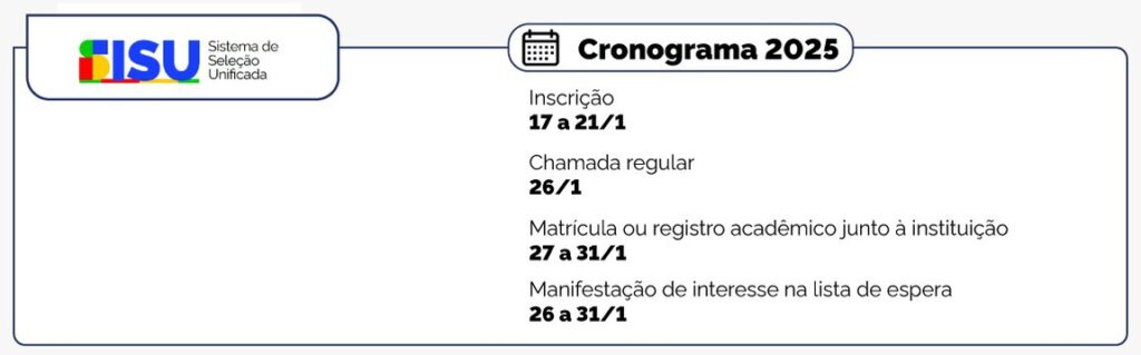 Inscrições para o Sisu 2025 começam em 17 de janeiro 2