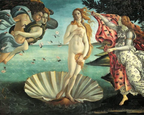 O Nascimento de Vênus de Botticelli, ícone do Renacimento Italiano.